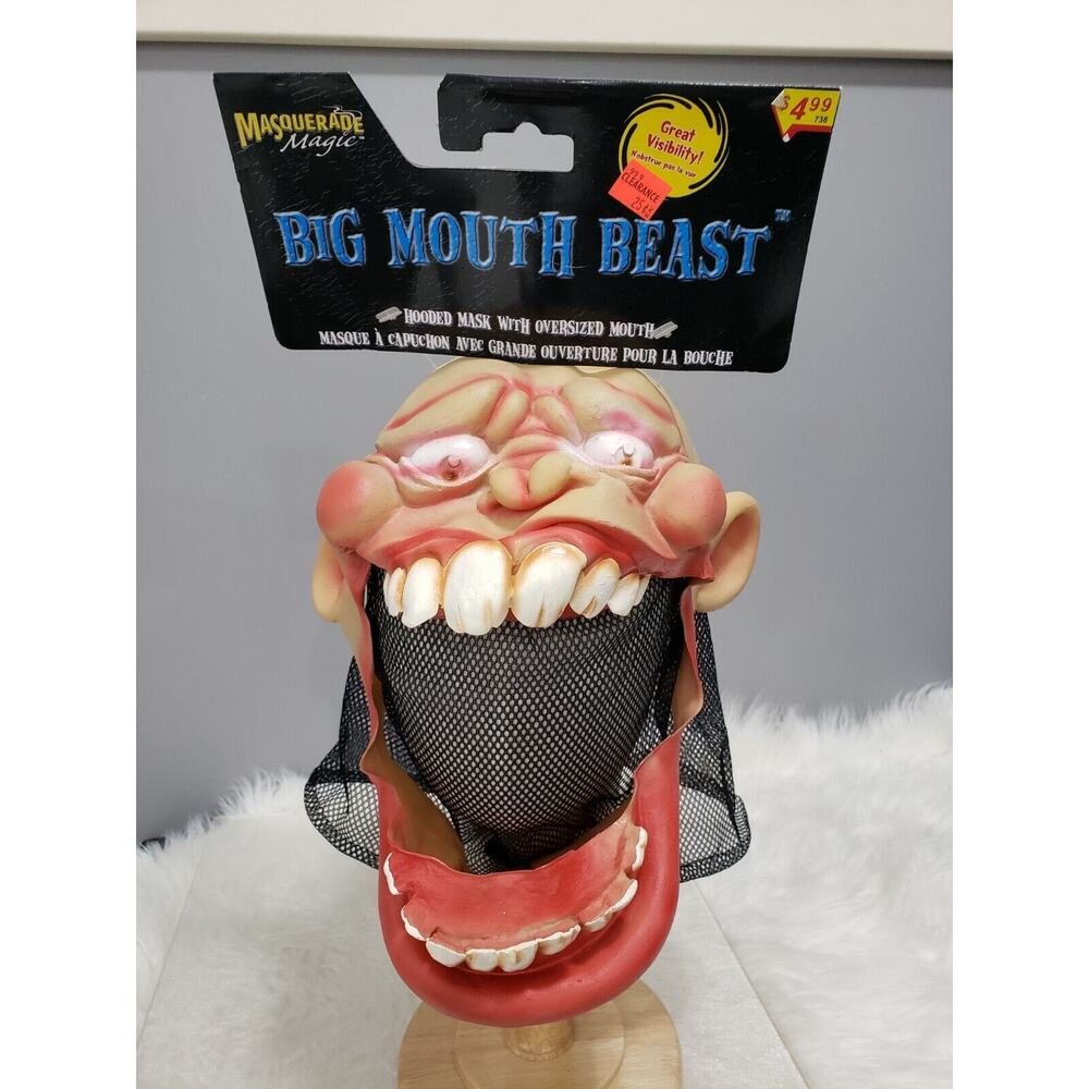 Paper Magic Group‎ Rubber Mask Big Mouth Beast OGRE Vtg New Old Stock Halloween